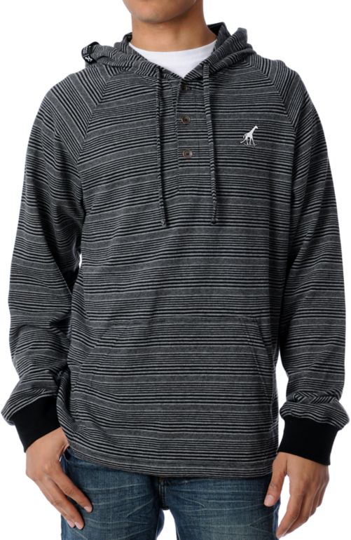 LRG Billy Marks Black & Charcoal Henley Hoodie
