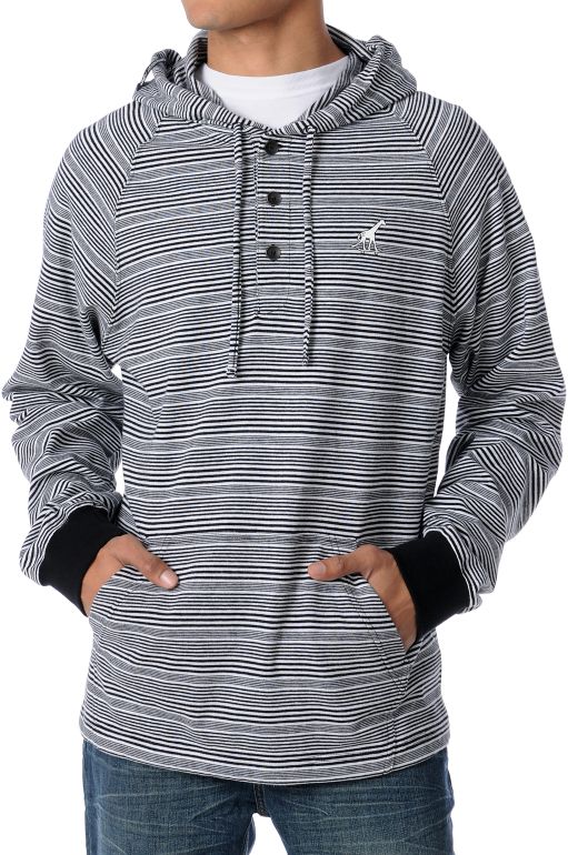 LRG Billy Marks White & Black Henley Hoodie