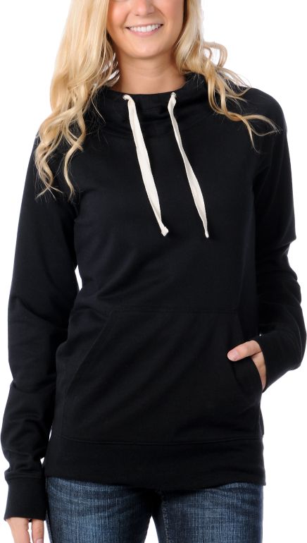 Zine Girls Black Hooded Pullover Sweatshirt
