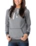 Zine Girls Charcoal Striped Hooded Pullover Sweatshirt