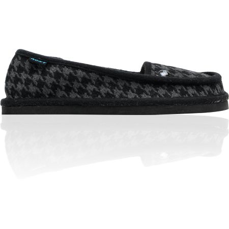 Roxy Del Mar Black & Grey Houndstooth Slippers
