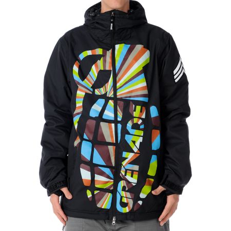 Grenade Exploiter 2012 Black 8K Guys Snowboard Jacket