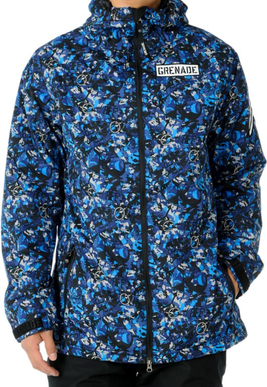 Grenade Shrapnel 10K Blue 2012 Guys Snowboard Jacket