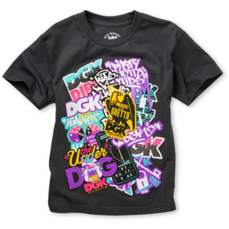 DGK Boys Sticker Pack Charcoal Tee Shirt