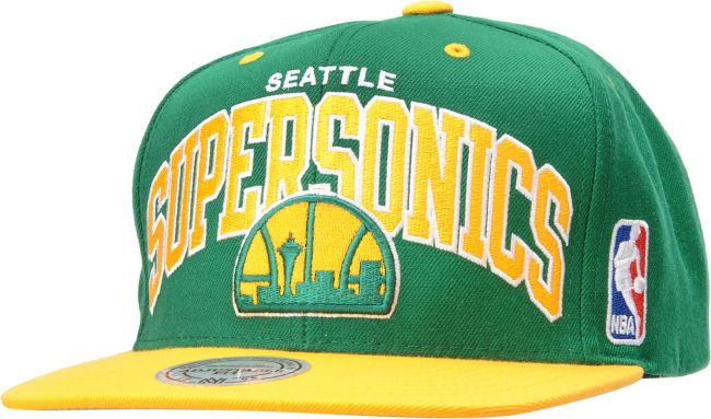 NBA Seattle Sonics Arch Mitchell and Ness Snapback Hat