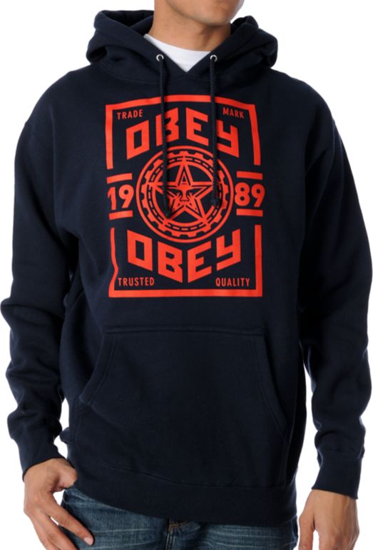 Obey Trusted Quality Navy Hoodie