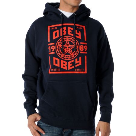 Obey Trusted Quality Navy Hoodie