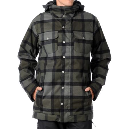 Burton Hackett 2012 Black Plaid 10K Guys Snowboard Jacket