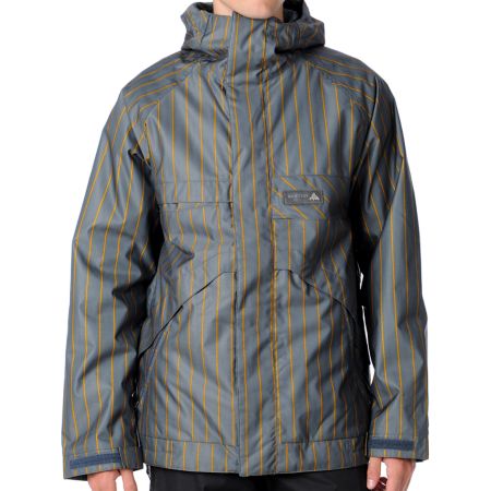 Burton Poacher 2012 Grey Stripe 10K Snowboard Jacket