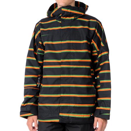 Burton Launch 2012 Black Striped 10K Guys Snowboard Jacket