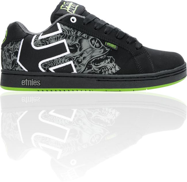 Etnies x Metal Mulisha Fader Black & Green Skate Shoe