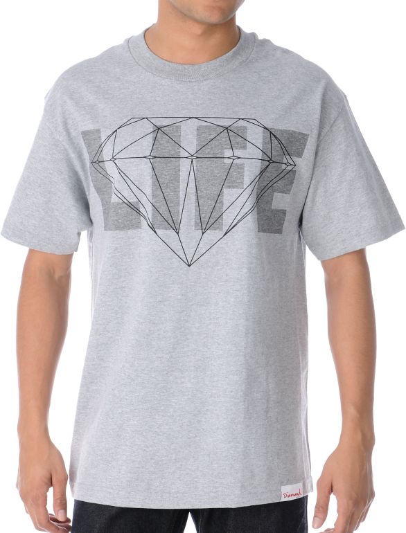 Diamond Supply Life Grey Tee Shirt