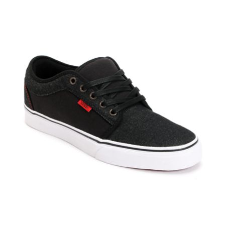 Vans Chukka Low Black Denim & Red Skate Shoe