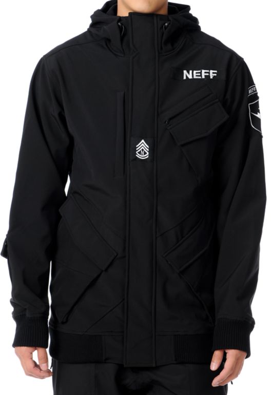 Neff Assault 10K Black 2012 Technical Softshell Guys Snowboard Jacket