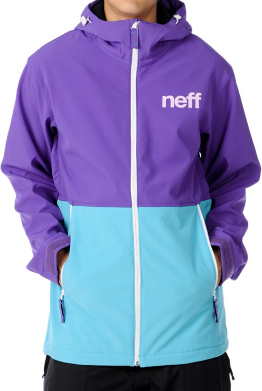 Neff Daily 10K Purple & Teal 2012 Technical Softshell Guys Snowboard Jacket