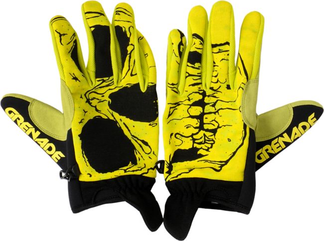 Grenade Skull Green 2012 Guys Snowboard Pipe Gloves