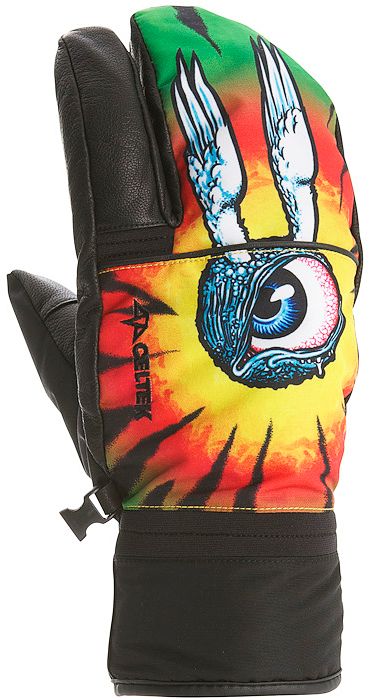 Celtek Trippin Mitten Tie-Dyed Eye Snowboard Gloves