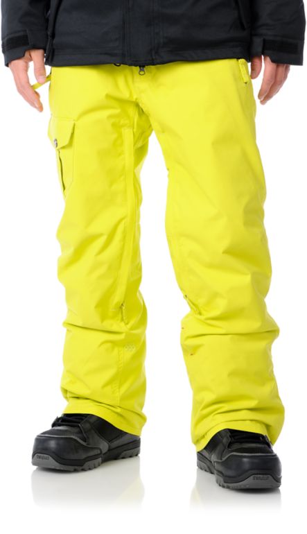 686 Mannual Nano Acid Yellow 10K Guys Snowboard Pants