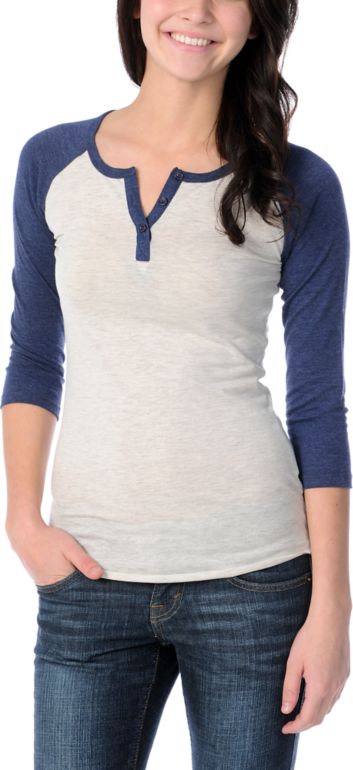 Zine Girls Eclipse & Oatmeal Baseball Tee Shirt