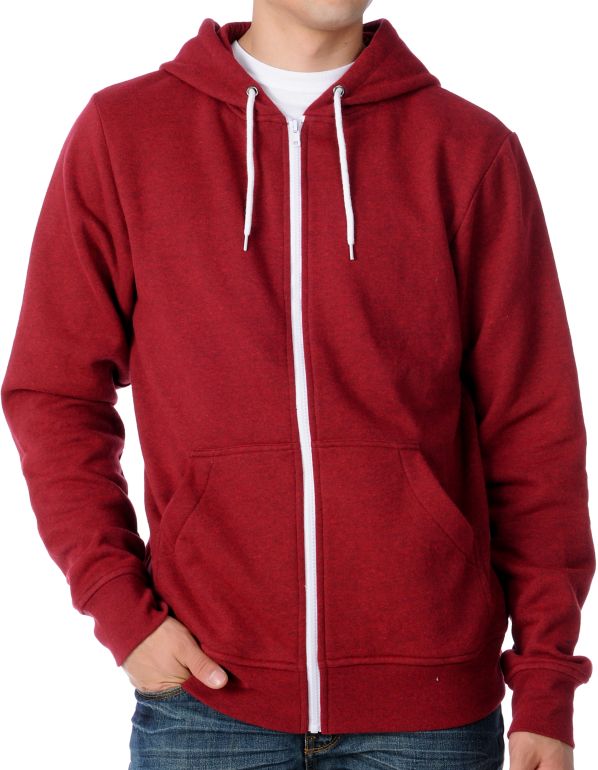 Zine Template Blood Red Zip Up Hoodie