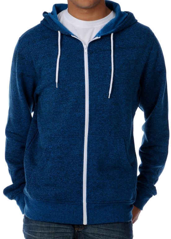 Zine Template Ocean Speckle Blue Zip Up Hoodie