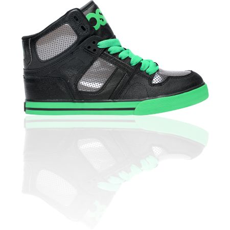 Osiris Kids NYC 83 VLC Black, Gunmetal, & Green Shoe