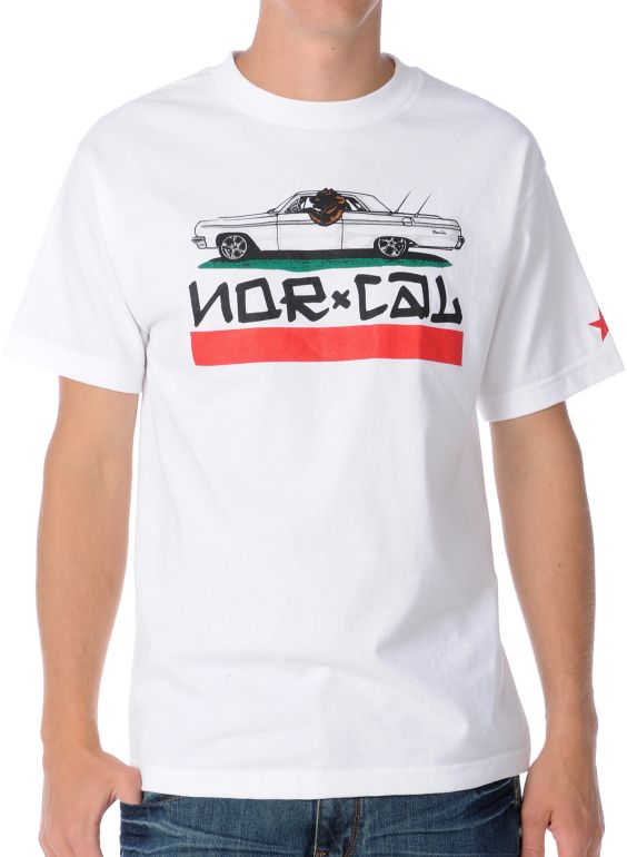 Nor Cal Guys Low Bear White Tee Shirt