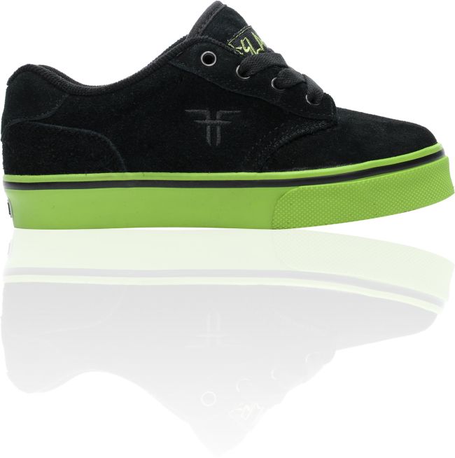 Fallen Shoes Boys Slash II Black Suede & Lime Skate Shoes