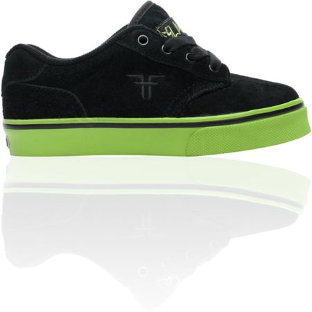 Fallen Shoes Boys Slash II Black Suede & Lime Skate Shoes