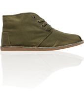 Toms Shoes Desert Botas Olive Canvas Shoe
