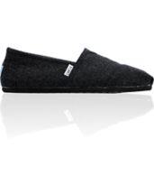 Toms Shoes Guys Classic Black Wool Shoe
