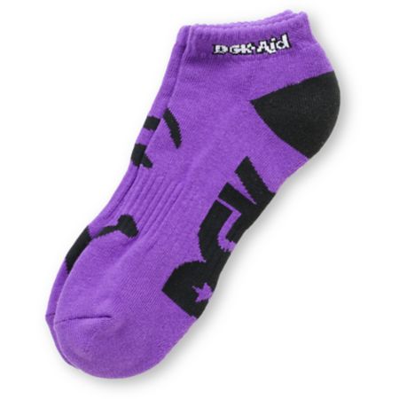 DGK Aid Purple No Show Socks