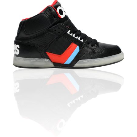 Osiris NYC 83 Glow-In-The-Dark Black, Red, & Blue Shoe