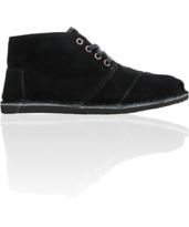 Toms Shoes Womens Desert Botas Black Suede Shoe