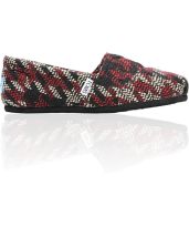 Toms Shoes Classic Burgundy Houndstooth Womens Shoe