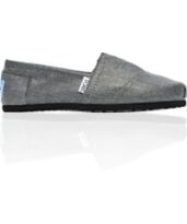 Toms Shoes Pewter Metallic Linen Womens Shoe
