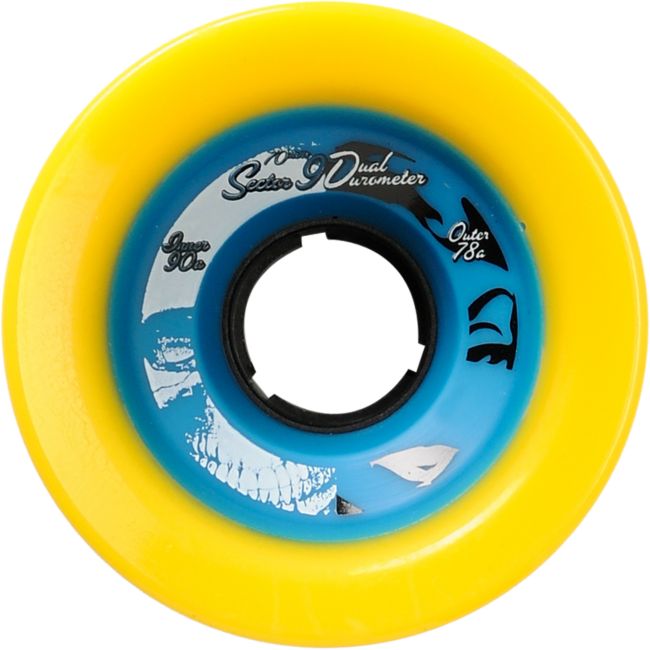 Sector 9 Race Formula Dual Duro 70mm Yelow & Blue Skateboard Wheels