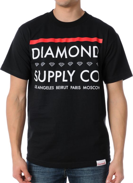 Diamond Supply Roots Black Tee Shirt