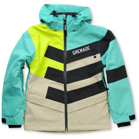 Grenade Chevron Boys 2012 Teal 10K Snowboard Jacket