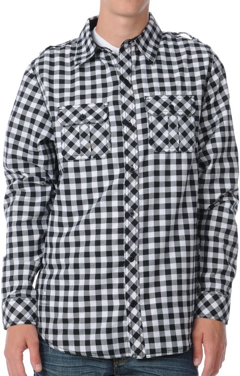 Empyre Double Check Black & White Woven Shirt