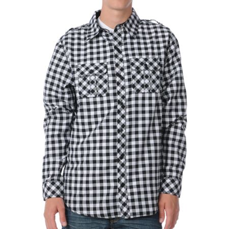 Empyre Double Check Black & White Woven Shirt