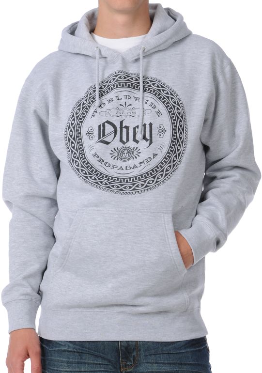 Obey Watchface Heather Grey Pullover Hoodie