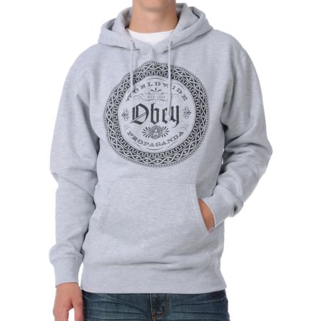 Obey Watchface Heather Grey Pullover Hoodie