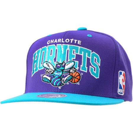 NBA Mitchell and Ness Charlotte Hornets Arch Snapback Hat