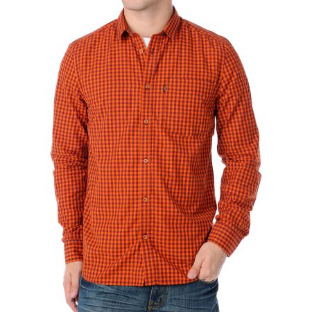 WESC Jerome Orange Long Sleeve Woven Shirt