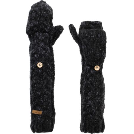 Coal Addie Black Knit Arm Warmer Mittens
