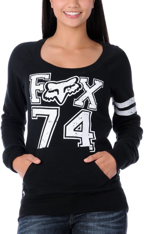 Fox Girls Dynohype Black & White Pullover Sweatshirt
