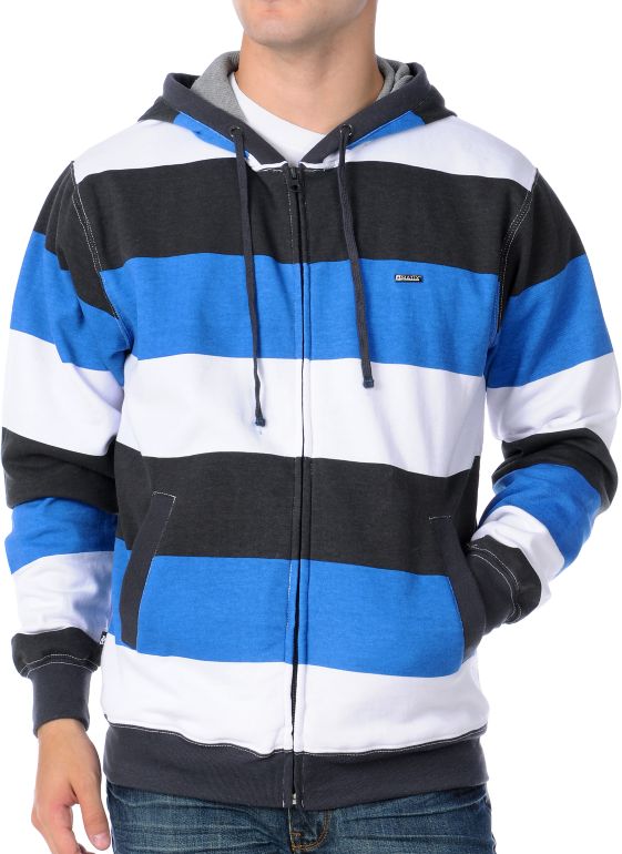 Matix Melby Guys White Wide Stripe Thermal Hoodie