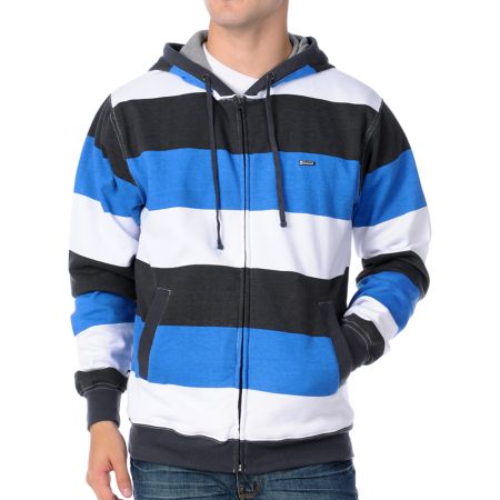 Matix Melby Guys White Wide Stripe Thermal Hoodie
