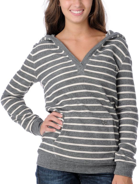 Obey Girls Night Train Heather Grey Pullover Hoodie